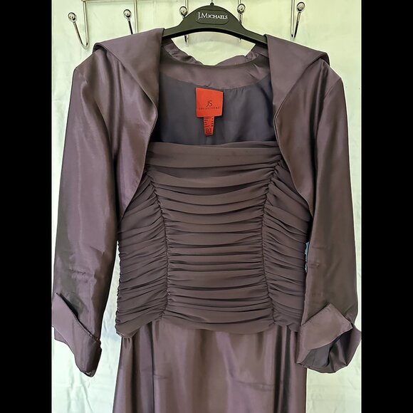 Plum Gown with Bolero Jacket - Picture 2 of 7